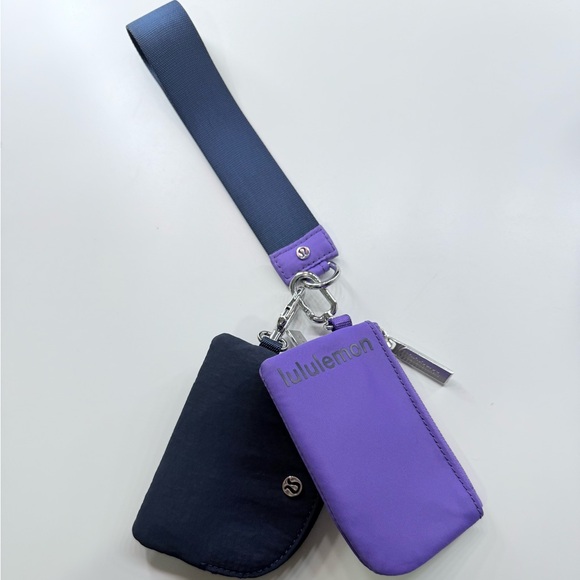 lululemon athletica Handbags - Lululemon Purple/Navy Blue Dual Pouch Wristlet